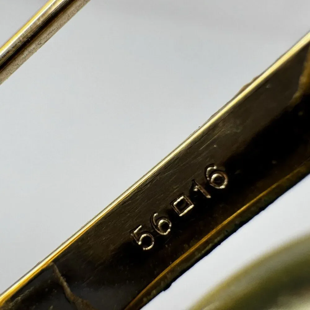 Vintage Made In Italy Gold Metal Aviator Eyeglass Frames 56-16-140